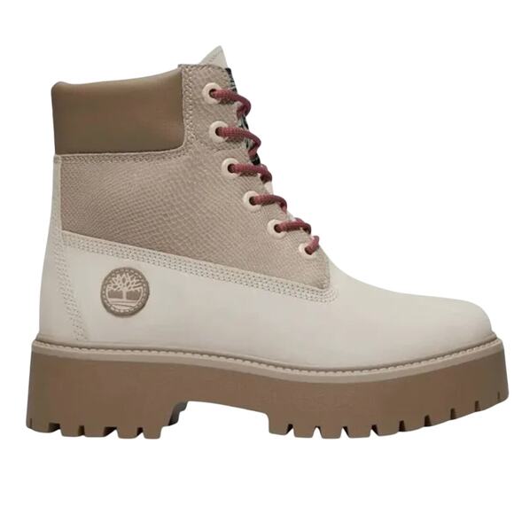 Timberland Stone Street Platform Hiker Boots -White Nubuck-Size: 8.5 - Picture 5 of 13